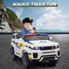 12V Kids Police Car Ride on Toy with Remote Control, Electric Ride on Car for Toddlers Battery Powered Truck Electric Vehicle with Intercom - 3 of 4