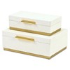 HomeRoots Set of Two White And Gold Nesting Decorative Storage Boxes With Lids - 4 of 4