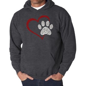LA Pop Art Paw Heart - Men's Word Art Hooded Sweatshirt - 1 of 4