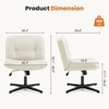 SEVOBAL Task and Office Chairs Wide Armless Chair, Adjustable Height Chair with Criss-Cross Metal Base for Home, Workspace, Beige, 26.3"*26.7"*36.8" - 3 of 4
