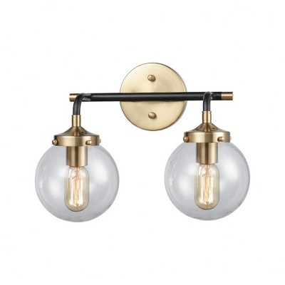 Elk Home Boudreaux 2 - Light Vanity in  Matte Black/Antique Gold