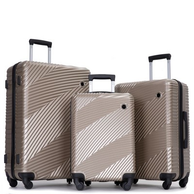 3 Piece Luggage Sets, Lightweight Suitcase With 2 Hooks And 360 Degree Spinner Wheels For Men Women (20in/24in/28in)