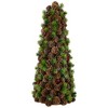 Northlight Mini Pinecone and Frosted Wild Berries Christmas Cone Tree - 15" - image 2 of 4