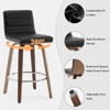 Bekrvio 26"/29" Swivel Bar Stools Set of 1/2/3/4, Faux Leather Upholstered Counter Chairs with Wood Legs, Mid-Century Seating for Kitchen Island - 4 of 4