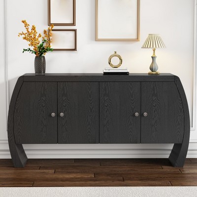 58" Sideboard Buffet Cabinet, Accent Entryway Console Table,Wood Coffee Bar Cabinet, Accent Storage Cabinet for Living Room Kitchen Hallway
