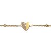 Guili Beautiful 14k Gold Plated Bracelet with Clear Cubic Zirconia Heart Station Charms – Elegant, Sparkling, and Romantic Design - 2 of 3
