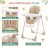 Folding High Chairs for Babies and Toddlers with Removable Tray, Lightweight Baby High Chair, 5-Point Safety Harness, Multiple Recline Positions - 4 of 4