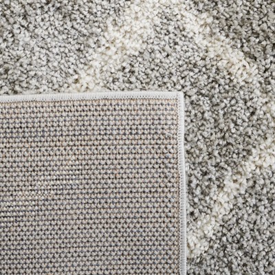 Light Grey Synthetic Shag Area Rug 3' x 5'