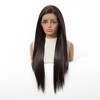 Jessie's Wig Long Straight Wig Heat Resistant Daily Party Costume Middle Part Synthetic Hair Shiny Brown 13x6 Lace Wigs 28 Inch 1 Pc/Pack - 3 of 4