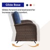 Belord 43" Propane Fire Pit Table Set Patio Furniture Set with Glider Loveseat, Brown Wicker Deep Seating Patio Swivel Rocker Glider Chairs - 2 of 4