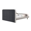87.8" Eastern King Bed Cleo Bed Gray Boucle - Acme Furniture: Faux Shearling, Wood Frame, Curved Headboard - 4 of 4