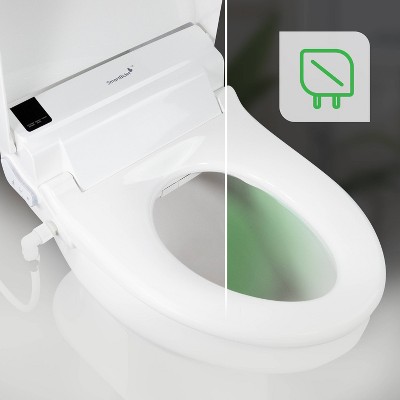 White Elongated Electric Bidet Toilet Seat with Remote Control