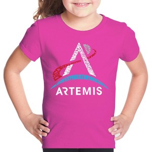 LA Pop Art NASA Artemis Logo - Girl's Word Art T-Shirt - 1 of 4