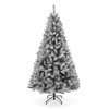 Artificial Christmas Tree, 6FT Tall Lighted Xmas Tree with Foldable Metal Stand, Large Snow Flocked Xmas Tree - 4 of 4