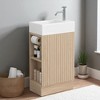 18.6" Bathroom Vanity with Sink ââ‚?Compact Freestanding Cabinet with Toilet Paper Holder, Storage Shelf, Ceramic Top, Left/Right Configurable, White - 4 of 4