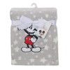 Lambs & Ivy Disney Baby Mickey Mouse Stars Gray Soft Fleece Baby Blanket - 4 of 4