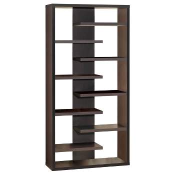 70.75" Modern 8 Shelf Bookcase with Staggered Shelves Cappuccino - Coaster