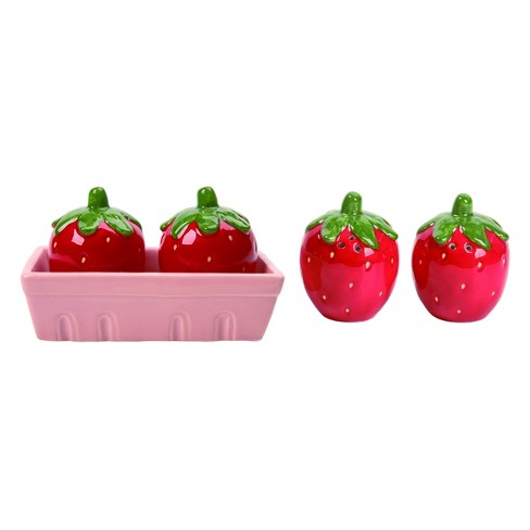 Ceramic 5.5 Strawberry Basket Salt Pepper Shaker, FREE SHIPPING