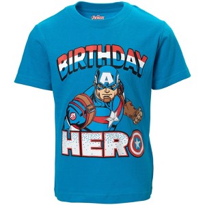 Marvel Avengers Spider-Man Captain America Hulk Birthday T-Shirt Toddler - 1 of 4