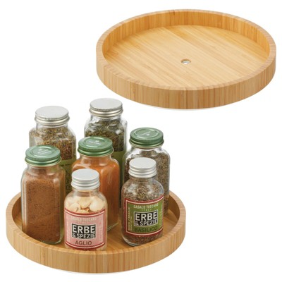 Mdesign Acacia Wood Lazy Susan 18 Turntable Spinner, Pantry Organizing,  Natural : Target