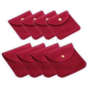Unique Bargains Jewelry Pouches with Snap Button, Velvet Jewelry Pouches - 1 of 4