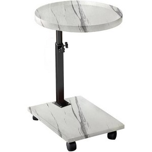 Coucheta Adjustable C Shaped Side Table, C Table End Table with Wheels for Sofa, 360° Swivel Sofa Table for Living Room, Bedroom, Study - 1 of 4