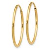 Black Bow Jewelry 1.25mm, 14k Yellow Gold Endless Hoop Earrings, 22mm (7/8 Inch) - 2 of 4