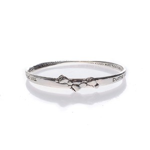 Dicksons It was Then That I Carried You Footprints Mobius Silver-Plated Women's Bangle Bracelet - 1 of 3