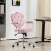 NicBex Adjustable Office Chair Modern Velvet Button Tufted Computer Chair Vanity Chair with Armrests, Casters for Office, Study, Bedroom - 2 of 4