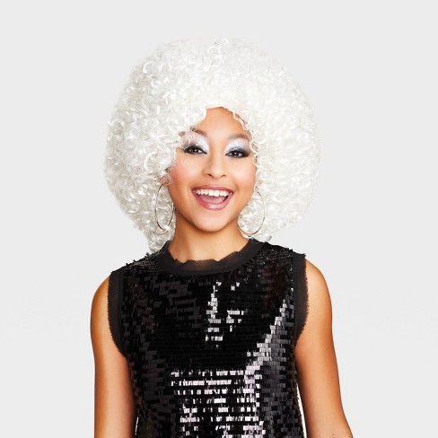 White shop wig costume