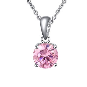 Solitaire Birthstone Necklace for Women Cz Sterling Silver Ginger Lyne Collection - 1 of 4