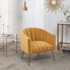 SEYNAR Modern Velvet Accent Chair,Round Upholstered Barrel Chair for Living Room - 2 of 4