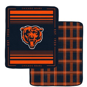 NFL Chicago Bears Basic Block Double-Sided Flannel Fleece Blanket - 1 of 3