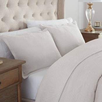 Twin Matelasse Cotton Oversized Bedspread Set Gray - Waverly