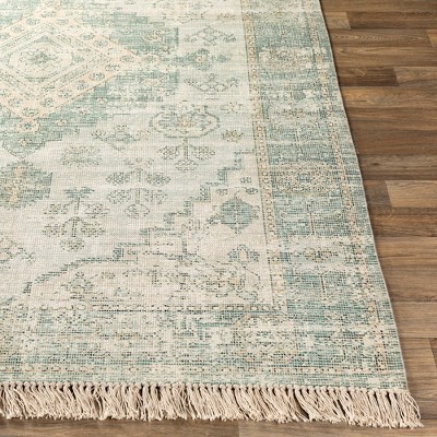 Sandiacre 2'3" x 4' Hand-Knotted Blue Wool and Cotton Rug
