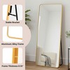MAYEERTY Aluminum Full-Length Mirror 71x32in, Gold, Rounded Corner, Tempered Glass, With Stand - 4 of 4
