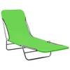 vidaXL Folding Sun Loungers 2 pcs Steel and Fabric Green - 2 of 4