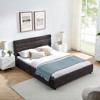 DOMETOUR Queen size cushioned bed, comfortable cushioned bed frame, headboard and solid bed frame - Beige (85 x 66 x 36 inch) - 4 of 4