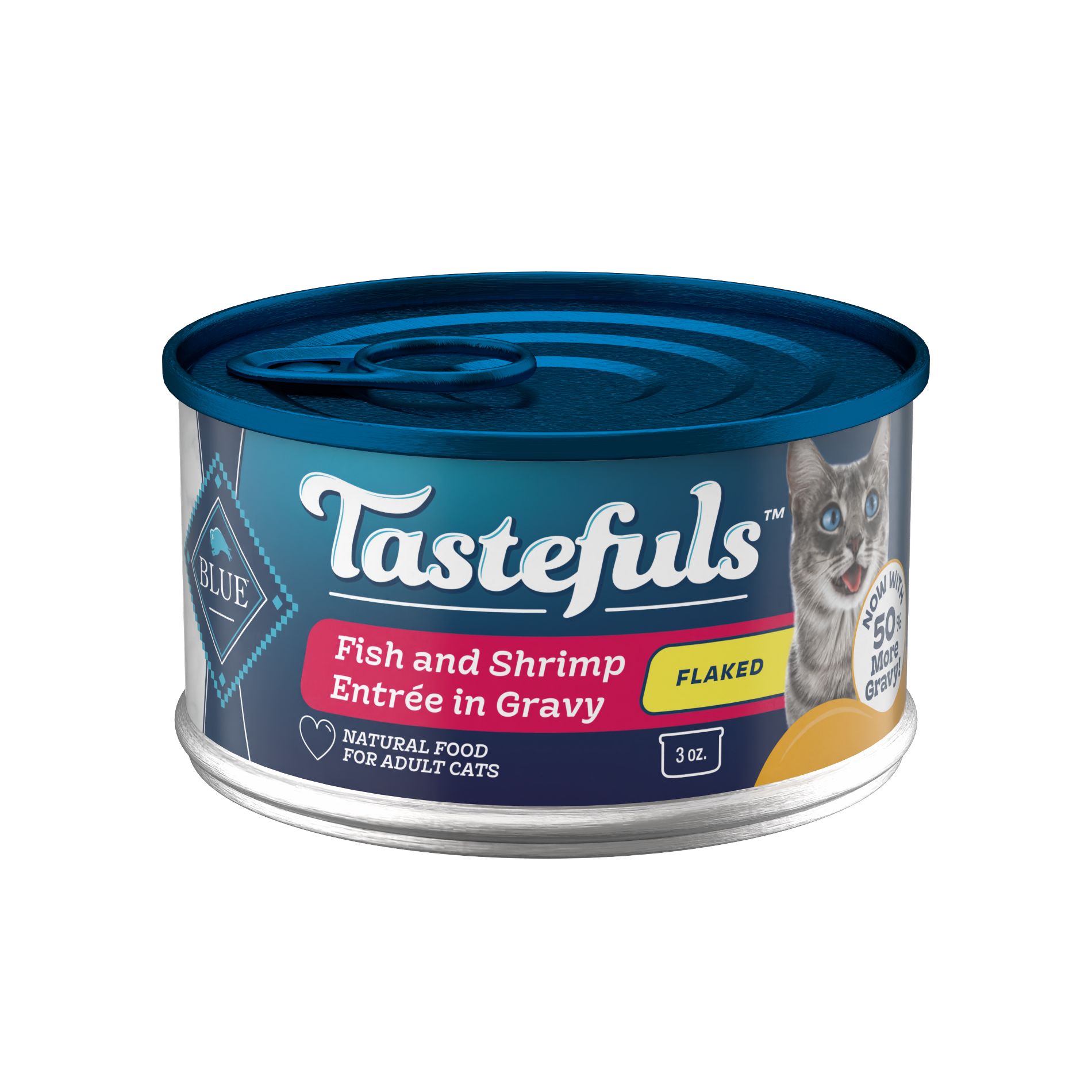 Blue Buffalo Tastefuls Adult Cat Fish and Shrimp Entree in Gravy Flaked Wet Cat Food - 3oz