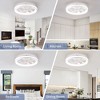 HUMHOLD 20'' Ceiling Fan with Light and Remote, Low Profile Ceiling Fans with 3-Color Dimmable Lights, 6 Wind Speeds Flush Mount Ceiling Fan - 3 of 4