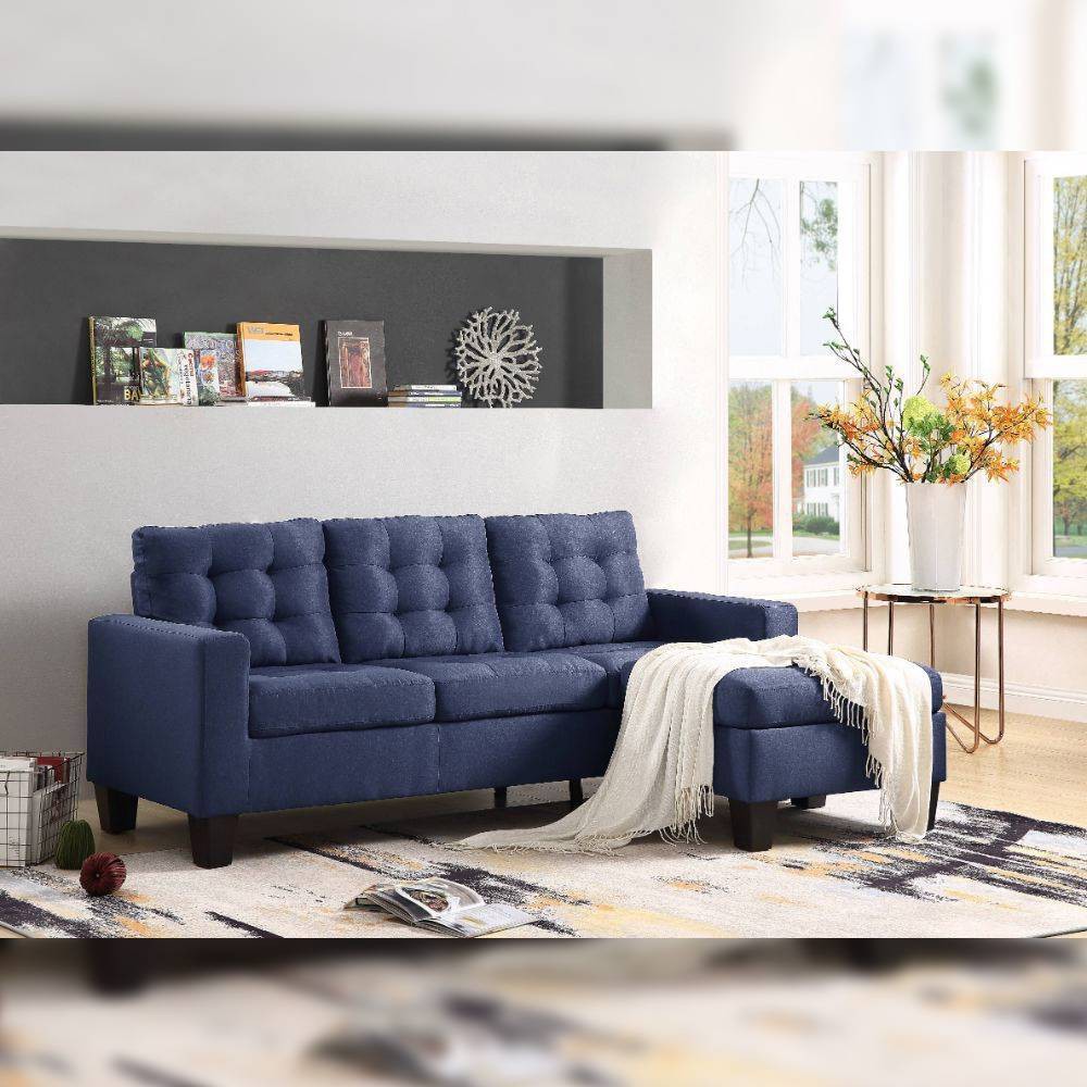 Photos - Sofa 81" Earsom Linen  Blue - Acme Furniture