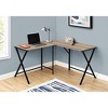 Monarch Specialties Computer Desk Home Office Corner 55InchL L Shape Work Laptop Metal Laminate Brown Black Contemporary Modern - image 2 of 4