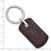 Black Bow Jewelry Stainless Steel Brown Woven & Stitched Leather Key Chain - 2 of 3