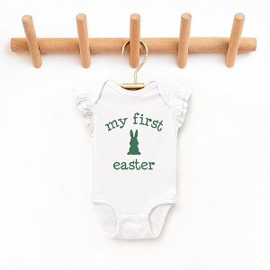 The Juniper Shop Bunny First Easter Baby Flutter Sleeve Bodysuit - 1 of 2