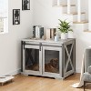 Dog Crate Furniture,Dog Kennel Furniture with Sliding Barn Door & Flip Top - 36" Large Pet Cage Divider, 360¡ã Wheels for Pets Up to 70Lbs - 4 of 4