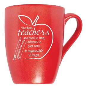 Elanze Designs The Best Teachers Are Hard To Find, Difficult To Part With, & Impossible To Forget Crimson Red 10 ounce New Bone China Coffee Cup Mug - 1 of 4
