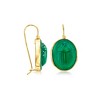 Ross-Simons Italian Tagliamonte Green Agate Scarab Drop Earrings in 18kt Gold Over Sterling - 3 of 4