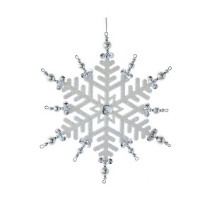 Kurt Adler Plastic Ornament for Christmas Tree, Silver Snowflake - 1 of 1