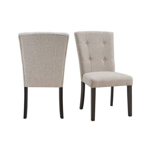 SET OF TWO High Back Tufted Parsons Upholstered Padded Dining Room