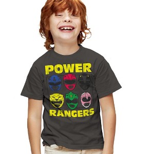 Boys' Short Sleeve Power Rangers Ranger Heads T-Shirt - 1 of 4